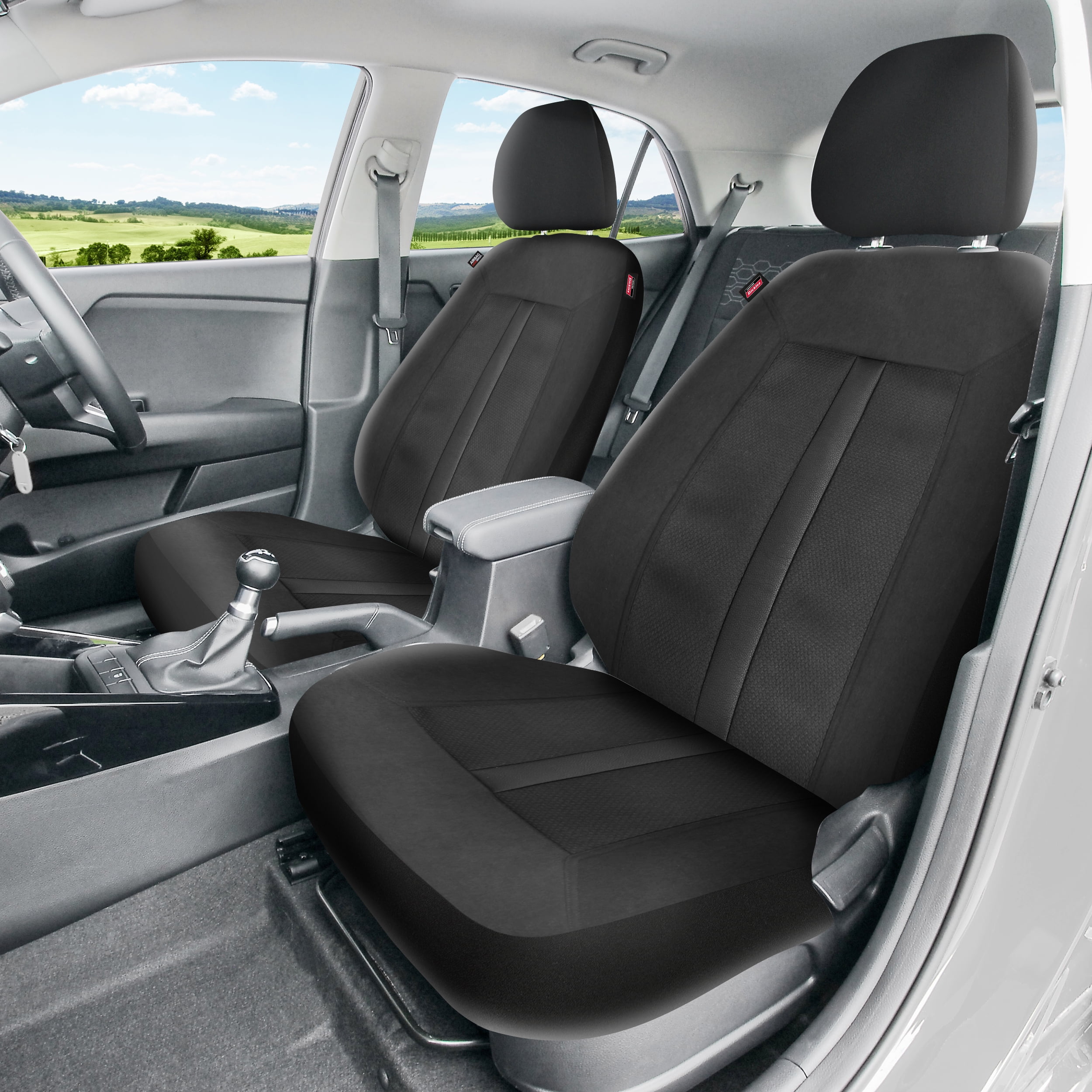 Genuine Dickies Sorrento 2 Piece Universal Car Seat Covers, Black