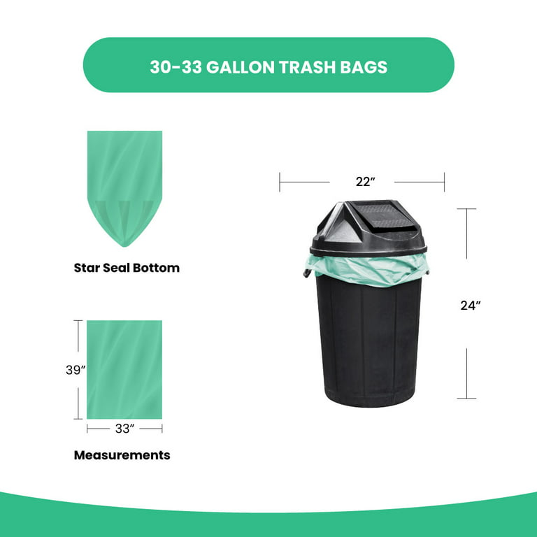 Reli. Eco-Friendly Compostable 30-33 Gallon Biodegradable Trash Bags (80  Bags) 30 Gallon Compostable Trash Bags (Green) 