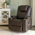 thumbnail image 2 of Powell Marciona Power Lift Recliner Chair with with Heat and Massage, Chocolate Faux Leather, 2 of 31