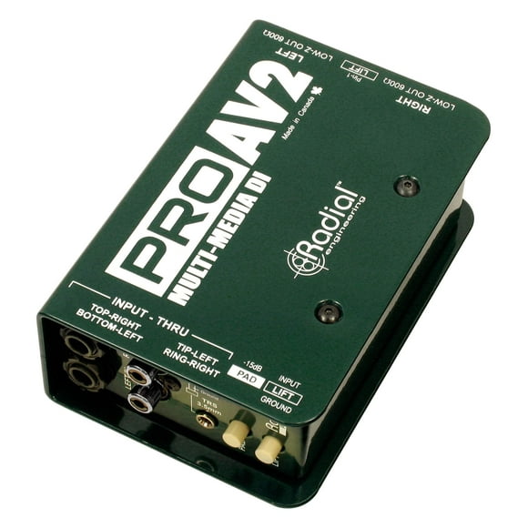 Estéreo ProAV2 de Direct Box Radial Engineering con RCA, 1/4 y XLR