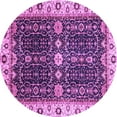 thumbnail image 1 of Ahgly Company Indoor Round Geometric Purple Traditional Area Rugs, 5' Round, 1 of 4