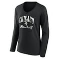 thumbnail image 2 of Women's Black Chicago White Sox Victory Script Long Sleeve V-Neck T-Shirt, 2 of 3