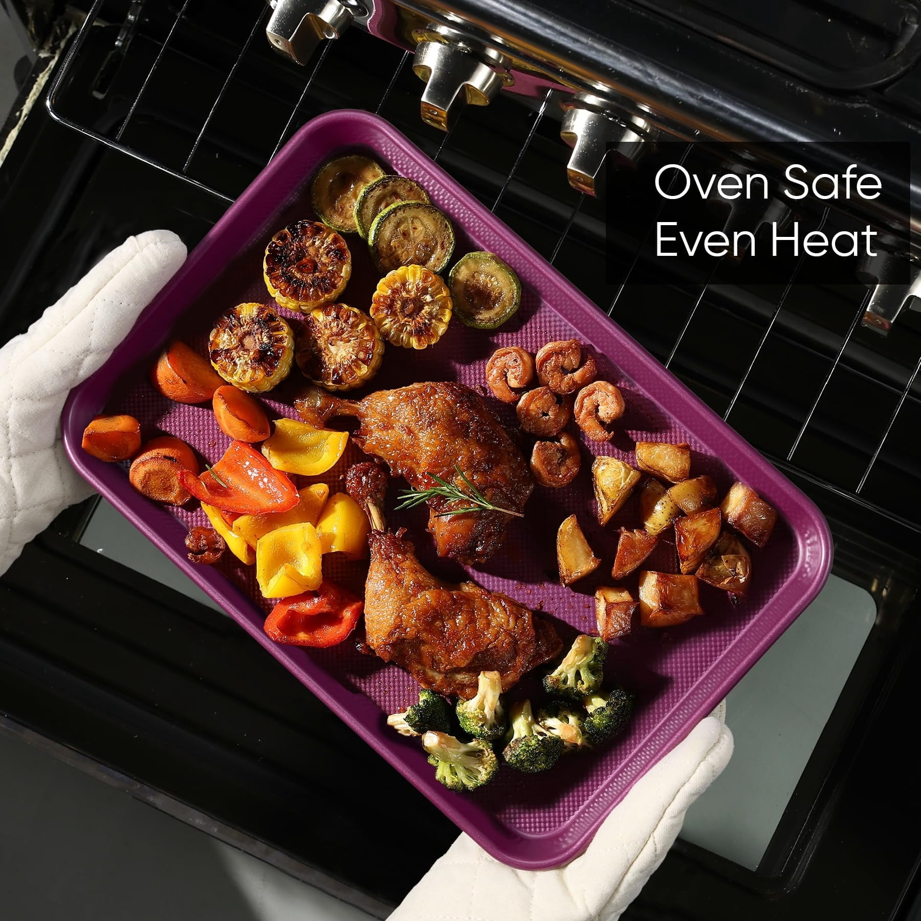 3-Piece Baking Pan Set - Bakeware Set, Baking Sheet Set Including 13 Inch 15 Inch 17 Inch Sheet Pan, Cookie Sheet for Baking, Deep Olive Green