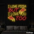 thumbnail image 4 of Craftnamesign I Love Pizza I Love You Too LED Neon Sign, Pizza Shop Decor, 4 of 4