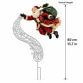 thumbnail image 3 of Christmas Flying Santa Garden Stake, Outdoor Holiday Lawn Decor, Metal Snowflake Swirl Yard Decoration For Winter Holiday And Front Yard, 3 of 7