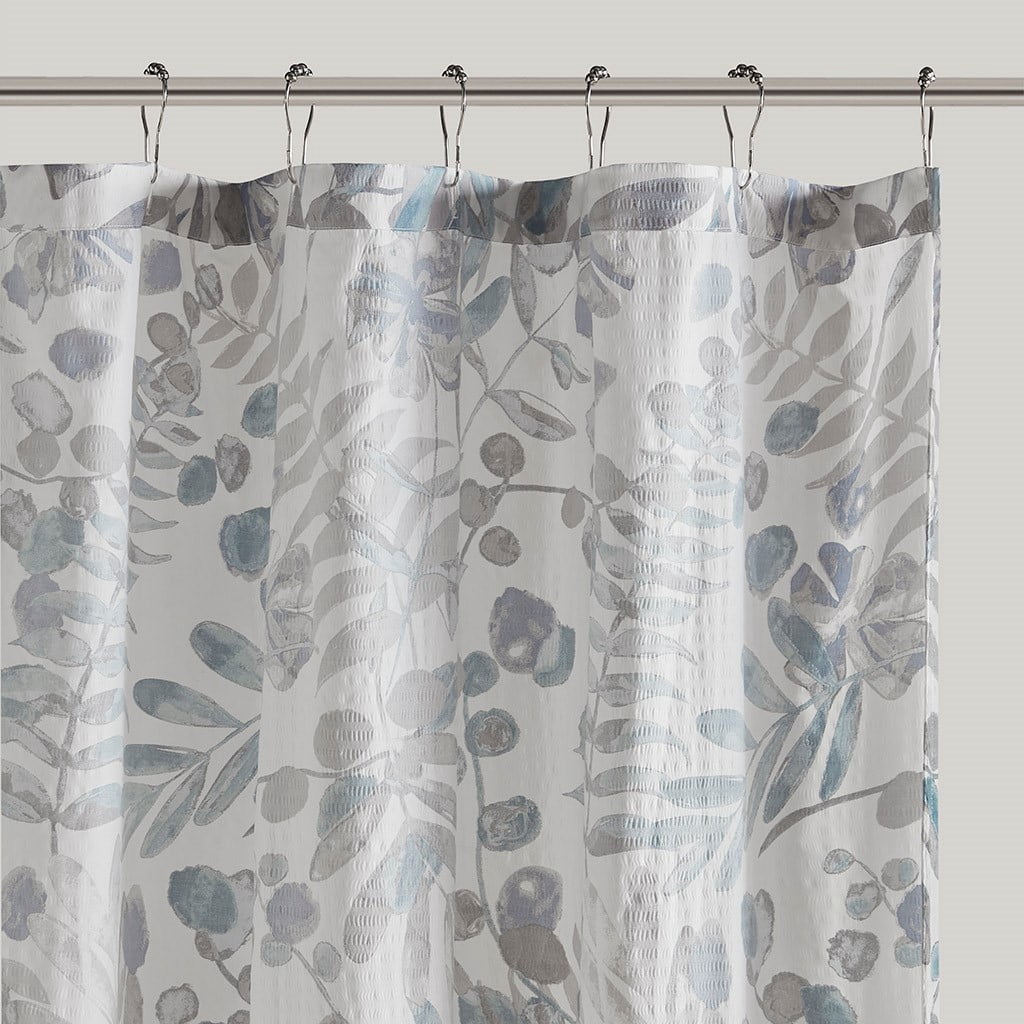 Euroco Printed Seersucker Shower Curtain