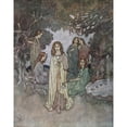 thumbnail image 2 of Edmund Dulac 12x14 Black Ornate Wood Framed Double Matted Museum Art Print Titled: The Garden of Paradise Pl 3 (1911), 2 of 5