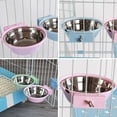 thumbnail image 5 of Hangable Pet Bowl Stainless Steel Hanging Bowl - Sakura pink, 5 of 5