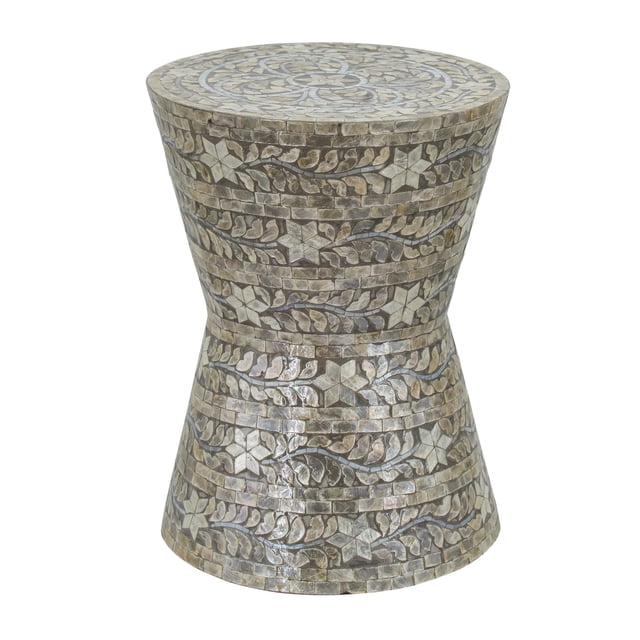 Taburete de mesa Accent Benzara de 19 pulgadas con diseño de estrella gris