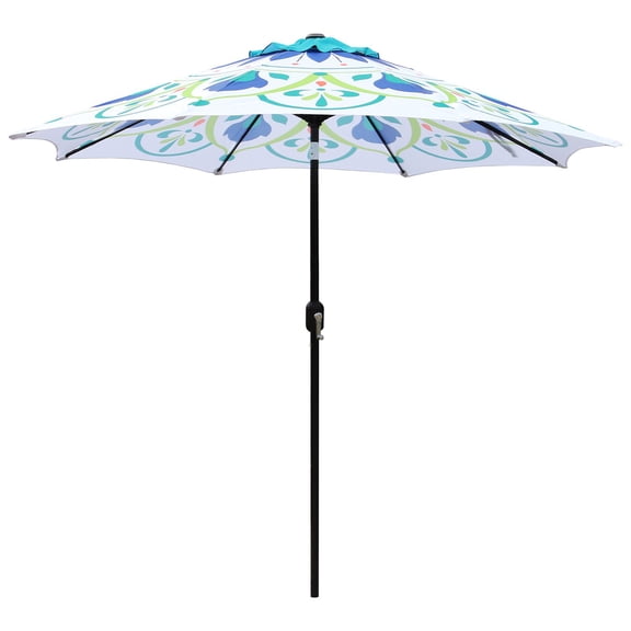Abble 9 ft. Steel Printed Market Patio Umbrella