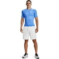 thumbnail image 3 of Under Armour Mens HeatGear Compression Short-Sleeve T-Shirt Carolina Blue 475/White XX-Large, 3 of 6
