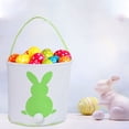 thumbnail image 3 of Zeyigg Easter Basket with Rabbit Print, Canvas Gift Bag for Carrying Eggs and Candy, Holiday Party Favor Bag and Home Decor,Green, 3 of 4
