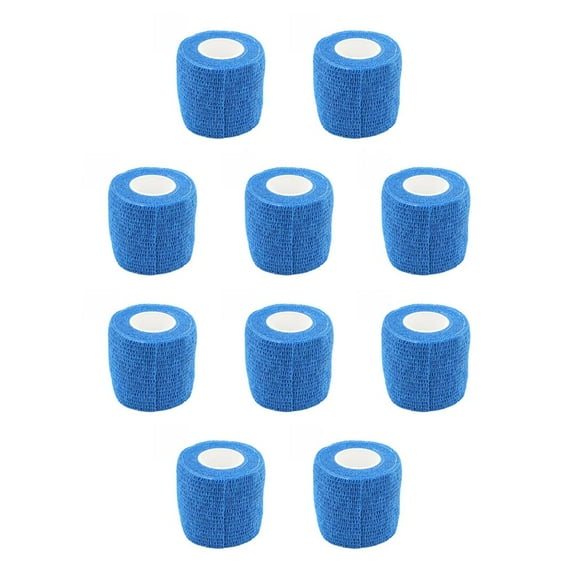 Toystoory 2,5 cm x 4,5 m al aire libre autoadhesivo tobillo dedo vendaje de primeros auxilios impermeable elástico transpirable muñequera cinta Azul 2.5 cm x 4.5 cm 10piezas Toystoory CBP034142