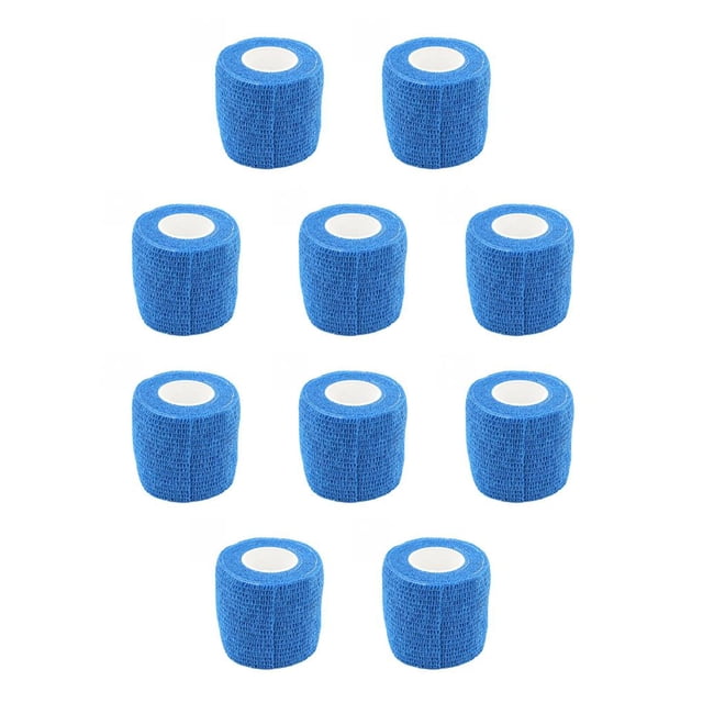 Sonducket 2,5 cm x 4,5 m al aire libre autoadhesivo tobillo dedo vendaje de primeros auxilios impermeable elástico transpirable muñequera cinta Azul 2.5 cm x 4.5 cm 10piezas Sonducket CBP034142