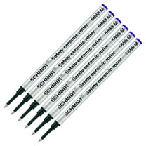 Schmidt 5888 Ceramic Rollerball Metal Tube Refill - Blue Ink, Medium Point 0.7mm, 6 Pack (SC58101)