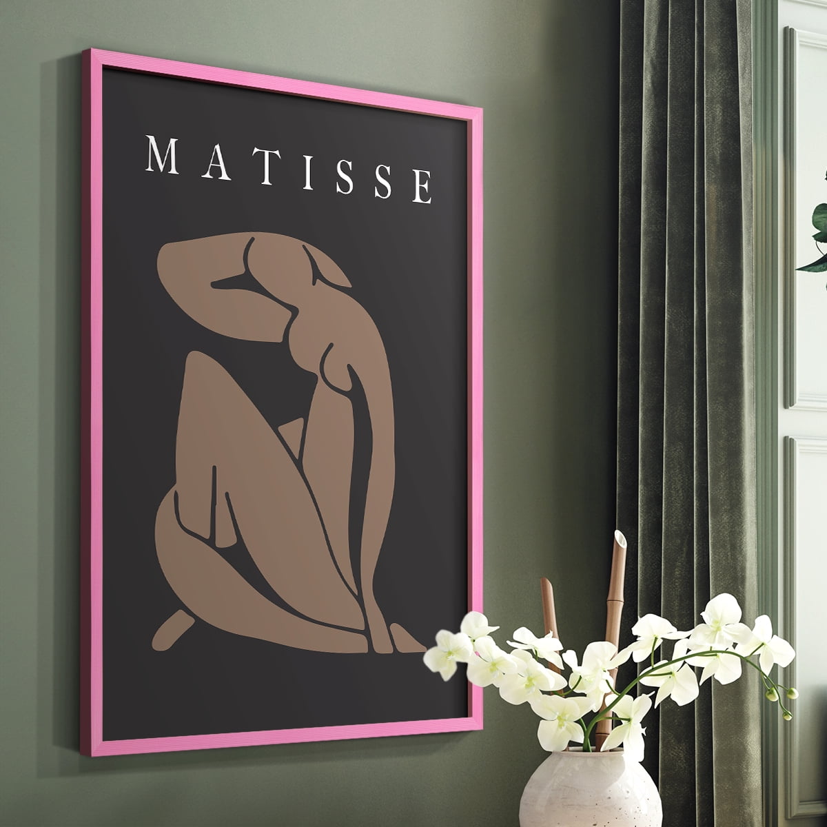 Matisse CCCLXXVII in Pink Solid Wood 16 x 20 Framed Print
