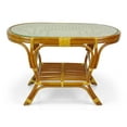 thumbnail image 3 of SK New Interiors Pelangi Coffee Oval Table w/ Glass Top Natural Rattan Wicker ECO Handmade Design, Colonial, 3 of 7