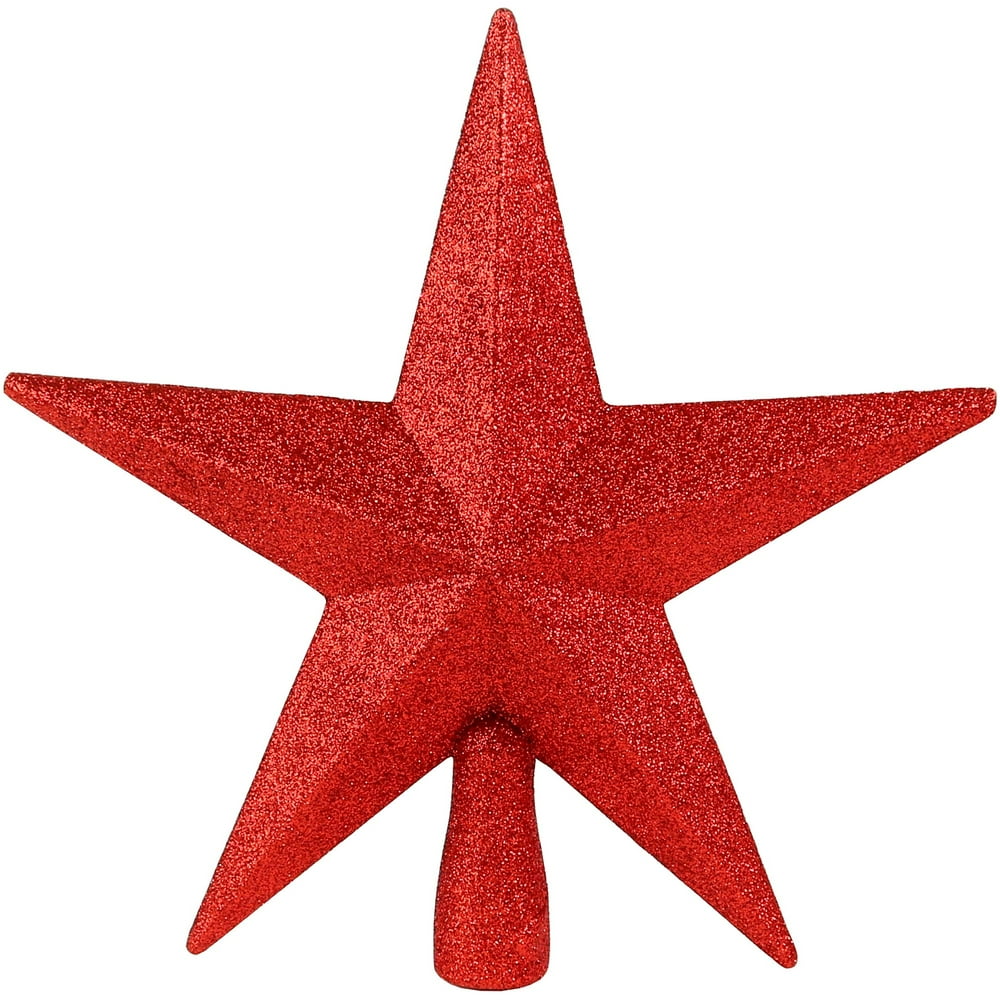 Ornativity Glitter Star Tree Topper Christmas Red Decorative Holiday