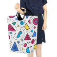 thumbnail image 4 of Yayeee Freestanding Laundry Hamper with Handle Collapsible Large Storage Basket for Clothes, Red Retro Pattern, 4 of 7