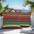 thumbnail image 5 of Boho Outdoor Pillow Covers Set of 2 Bohemian Colorful Stripes Retro Abstract Rainbow Waterproof Throw Pillow Case Decorative Square Cushion Cover for Patio Couch Garden Balcony, 18"x18", 5 of 9