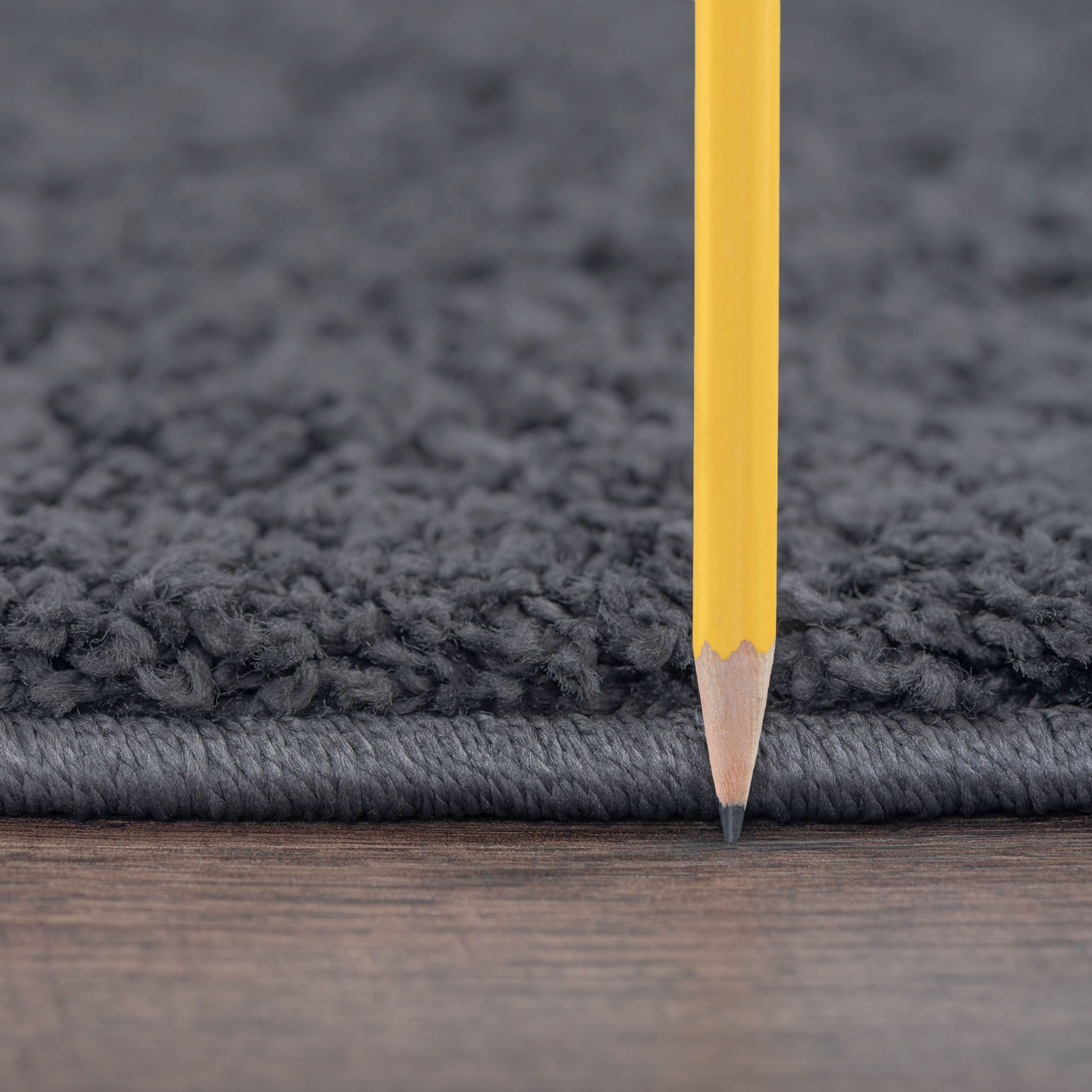 Shag 5x8 Area Rug Thick (5'3'' x 7') Solid Charcoal Living Room Easy to Clean