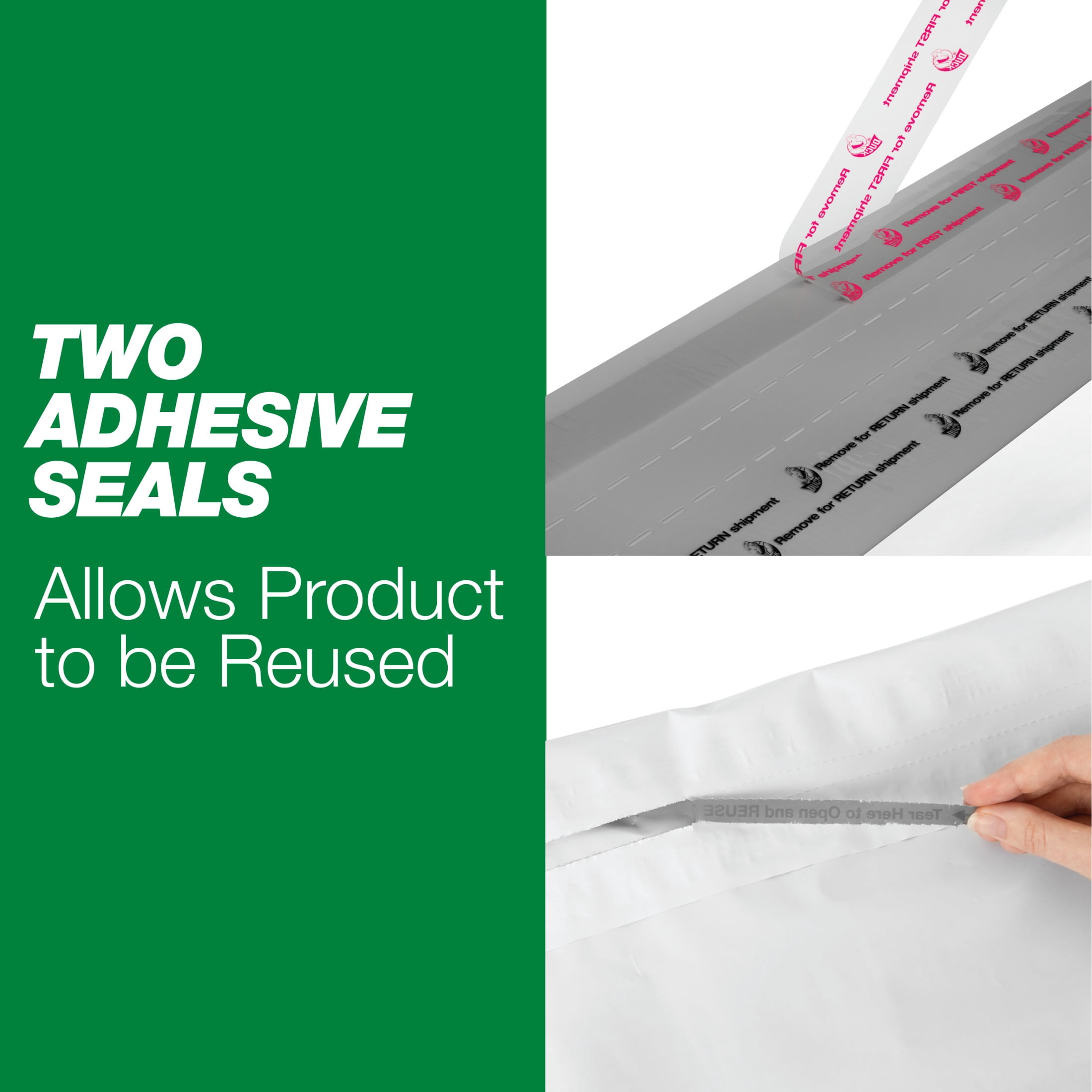(3 pack) Duck Self-Seal Reuseable Poly Flexible Mailer, 14" x 18", Solid Print, 5 Pack