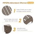 thumbnail image 2 of Pipopa Folding Adirondack Ottoman Set of 2,HDPE Outdoor Foot Rest,Patio Plastic Footstool for Adirondack Chairs,Wood, 2 of 6