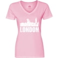 thumbnail image 3 of Inktastic London England City Skyline with Grunge Women's V-Neck T-Shirt, 3 of 5