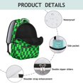 thumbnail image 4 of Green and Black Wavy Checkered Backpack for School, Cute School Bag with Adjustable Shoulder Straps and Padded Back, 15.3"x11"x7.1", 4 of 5