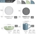 thumbnail image 2 of Vancasso, 16-Piece Stoneware Dinnerware Sets, for 4, Multicolour Dinner Set,（Light Grey, Dark Grey, Blue, Green）, 2 of 7