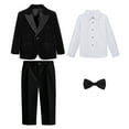 thumbnail image 4 of Boys Suits Slim Fit 4 Piece Formal Dresswear Suit for Kids Tuxedo Wedding Set Toddler Boy Dress with Vest Shirt Pants and Tie Black 7-8 Years, 4 of 7