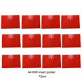 thumbnail image 3 of 12 Pcs A4 Plastic Envelopes Waterproof Clear Document File Folders Tutorial Organizer Pouch Bag School Office Supplies Red/Label pocket, 3 of 9