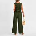 thumbnail image 6 of HXWCHs Loose Fit Jumpsuits for Women, Women's Casual Summer Jumpsuit Sleeveless Wide Leg Romper with Long Pants for Stylish Outfits XL Green, 6 of 8