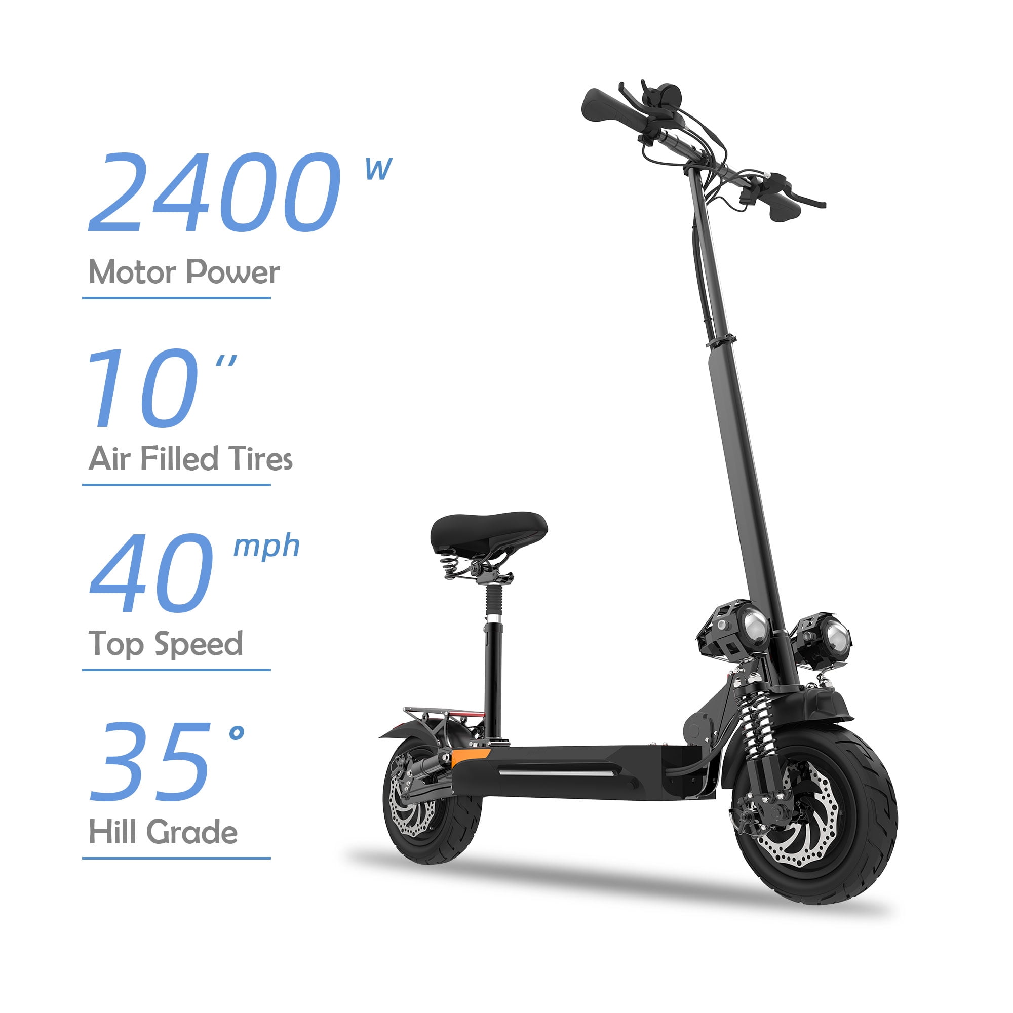 SMATEIGHT Dual Motor Electric Scooter for Adults 2400W 40MPH 40Miles