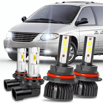 For Chrysler Town & Country 2005 2006 2007 - 4x Combo LED 9007 Headlight   9145 Fog Light Bulb Kit White