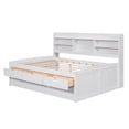 thumbnail image 5 of Full Wood Captain Bed Mattress Foundation with Built-in Bookshelves,Three Storage Drawers and Trundle, Bed Frame Storage Bed w/ Wooden Slats for Boy Girl, Easy Assembly, 5 of 9