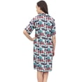 thumbnail image 3 of Bimba Light Green Architect Print Women's Sleepshirt Night Dress With Pockets - 4, 3 of 5