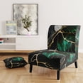 thumbnail image 2 of Designart "Modern Fluid Gold And Green Ii" Upholstered Modern & Contemporary Accent Chair and Marble Abstract Arm Chair - Multiple Color & Pattern, 2 of 7