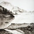 thumbnail image 2 of Atelier B Art Studio 15x15 Gold Ornate Wood Framed with Double Matting Museum Art Print Titled - PEACEFUL LANDSCAPE, 2 of 4