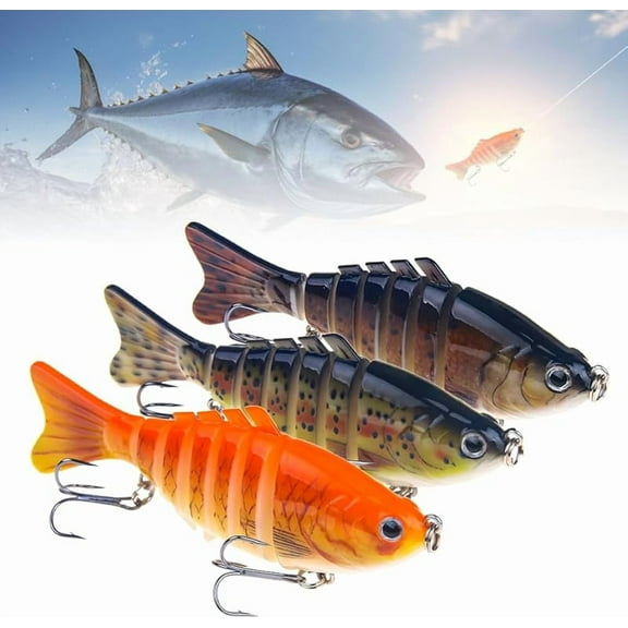 Robotic Fishing Lure Swimming Bait, 3D Swimming Bait for Freshwater Saltwater,Lifelike Fishing Lures Attracts Bass for Beginners Amateurs and Professionals