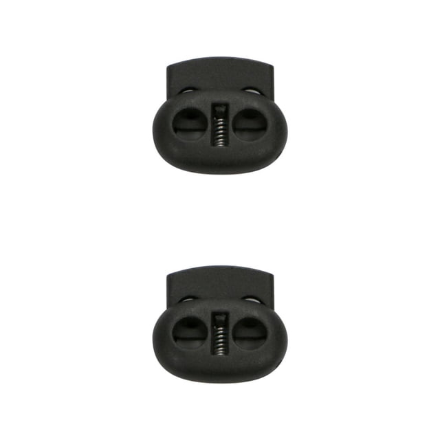 Qarigey 100 uds, tapón de plástico, ropa, cordones, ropa deportiva, bloqueo de cordón, topes, palanca de Clip de doble orificio individual negro 3 1.7*1.55 2Conjunto