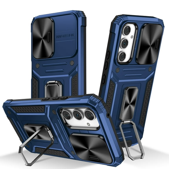 for Galaxy A14 5G Case Heavy Duty with Camera Cover, Build in Kickstand & Magnetic Car, Military Grade Armor Protection Cover,Sturdy Rugged Shockproof Case For Samsung Galaxy A14 5G, Navyblue