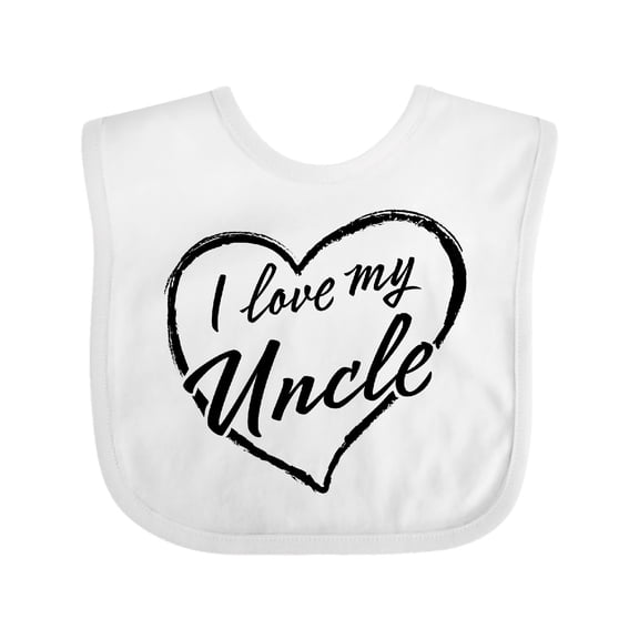 Inktastic I Love My Uncle in Black Chalk Heart Boys or Girls Baby Bib