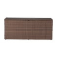 thumbnail image 4 of happimess Nino 47.24" Modern Minimalist Outdoor Faux Wicker Deck and Patio Storage Box, Brown, TRK1001B, 4 of 11