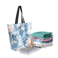thumbnail image 2 of FORMRS Womens Canvas Tote Bag with Zipper Inner Pocket Shoulder Handbag, Floral Easter Rabbits, 2 of 7