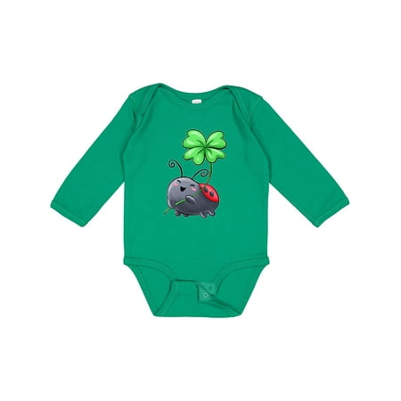 

Inktastic Ladybug with Four Leaf Clover Gift Baby Boy or Baby Girl Long Sleeve Bodysuit