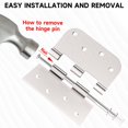 thumbnail image 5 of 9 Pack 4in Door Hinges Interior Door Hinges 4 x 4 Inch with Square & Round Corners Iron Material Removable Pin No Squeaks Hinges, 5 of 7