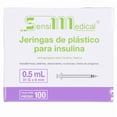 thumbnail image 1 of Sensimedical Jeringa para Insulina 0.5 ml con Aguja 31G x 6 mm, Caja con 100 Piezas, 1 of 3