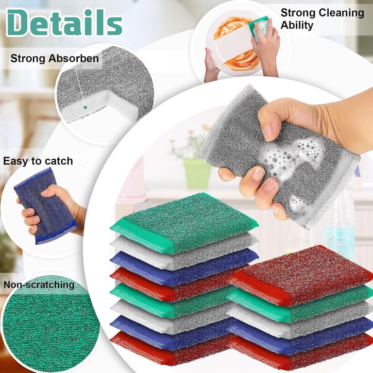 WLLHYF Non-Scratch Scrub Sponge 5 Pack Natural Kitchen