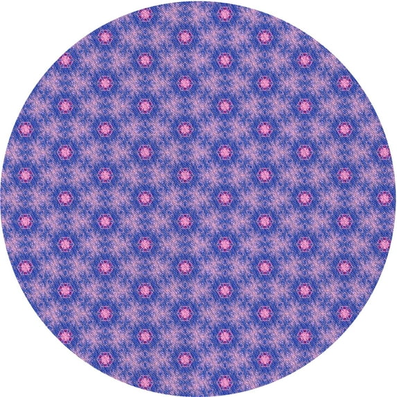 Ahgly Company Machine Washable Indoor Round Transitional Purple Mimosa Purple Area Rugs, 4' Round